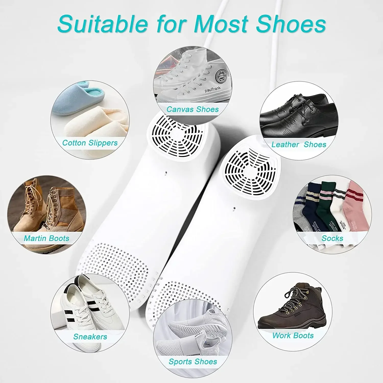 

Portable Shoe Dryer Warm Air Mute Timing Temperature Dry Deodorization Sterilization Dehumidifier Waterproof Shoe Heater Winter