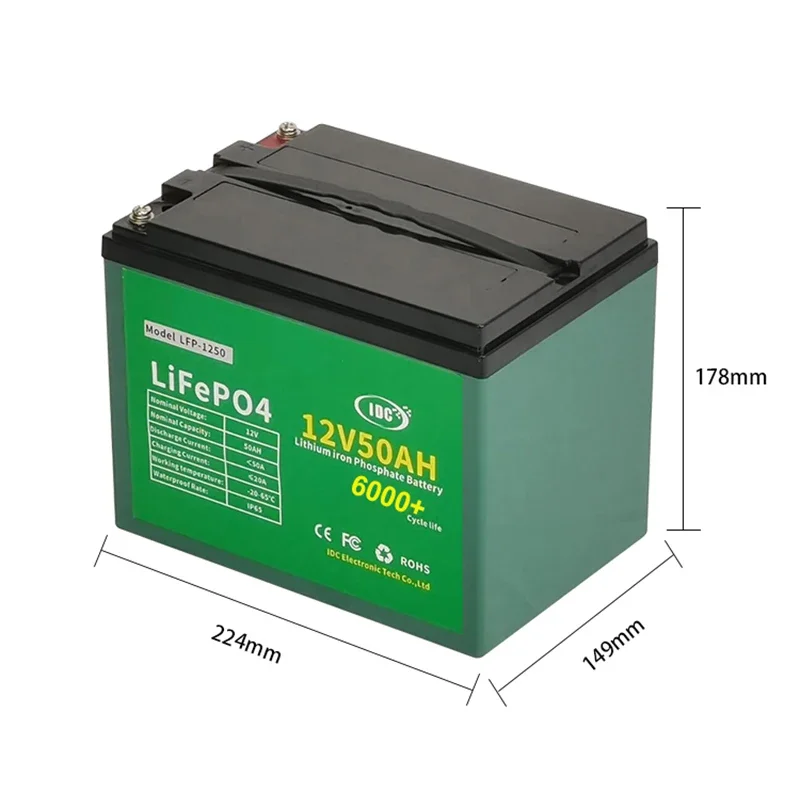 Deep cycle 12v 100ah lifepo4 battery 12v 50ah battery for electric wheelchair