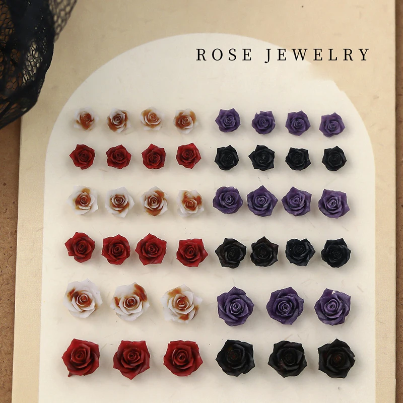 50pcs Resin Mini 3D Rose Nail Rhinestones Gems Glitter Nail Art Jewelry Manicure Nail Art Decorations