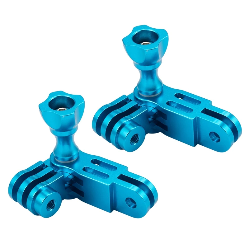 2X Three-Way Pivot Arm Mount Adapter For GOPRO Hero 1 2 3 3+ 4 5 Session/Xiaomi Yi/SJ/Gitup Sport Camera Blue