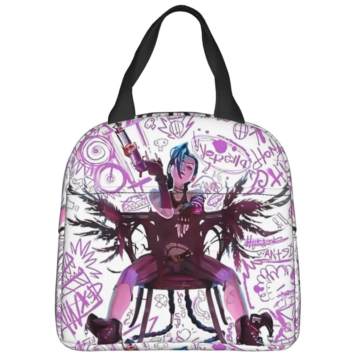 

Arcane Lunch Bag Jinx Portable Insulated Lunch Box Unisex Office Graphic Design Cooler Bag Vintage Waterproof Thermal Lunch Bags