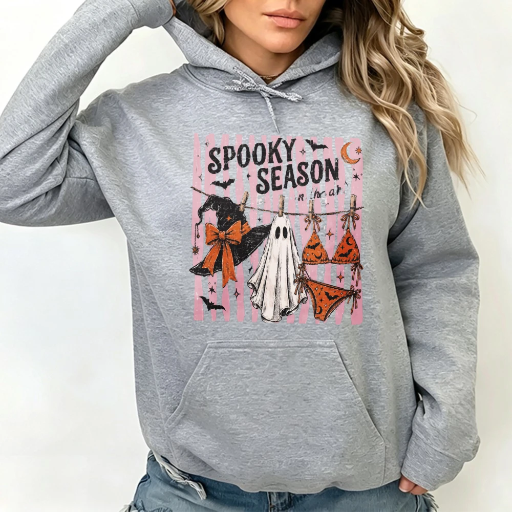 Spooky Season In The Air Sweater Halloween Theme Pullover Spooky Season Hoodie Halloween Vibes Hooded Fall halloween Theme Shirt
