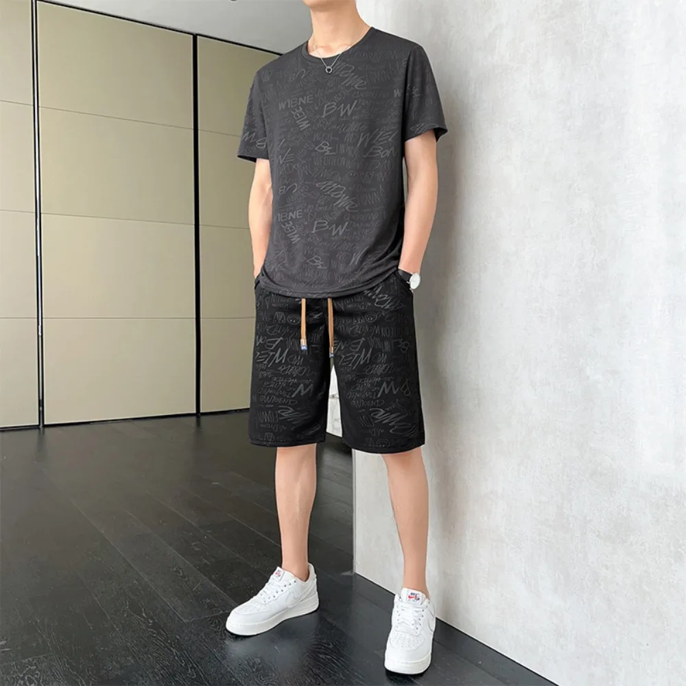 Men's Casual Short-sleeved T-shirt Shorts Two-piece Suit