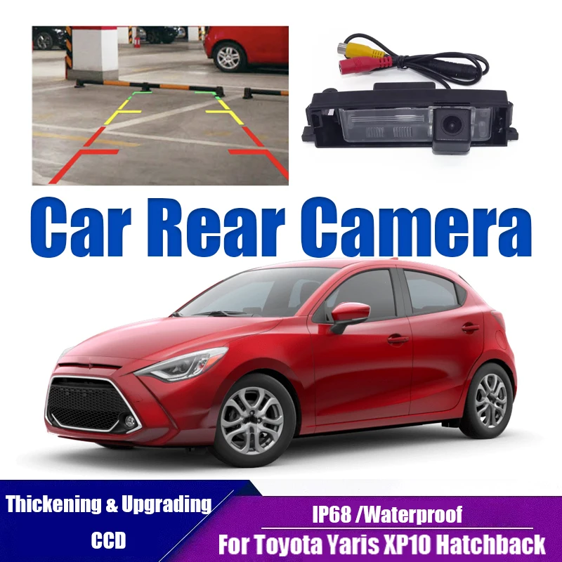Car Reverse Rear View Camera License Plate Light For Toyota Yaris XP10 Hatchback Night Vision Waterproof Backup Parking Camera