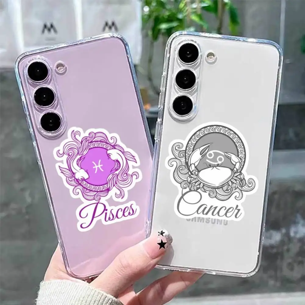

Zodiac Sign Phone Case Transparent Silicone Soft For Samsung GalaxyA10,12,13,20,21s,22,31,32,52,71,72,73