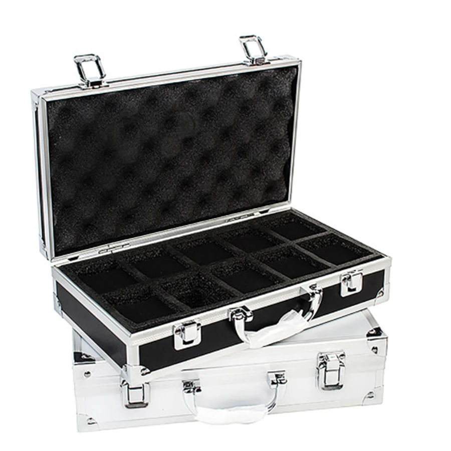 

Luxury Premium Quality Watch Box 10/12 Grids Aluminum Alloy Storage Display Case Collection Clock Box Gift Packaging