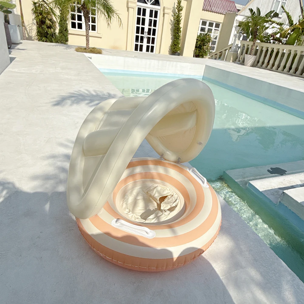 1/2PC Anello da nuoto per bambini Anello da nuoto gonfiabile con parasole staccabile A tenuta stagna Spiaggia per bambini Piscina Galleggiante per la festa in piscina estiva
