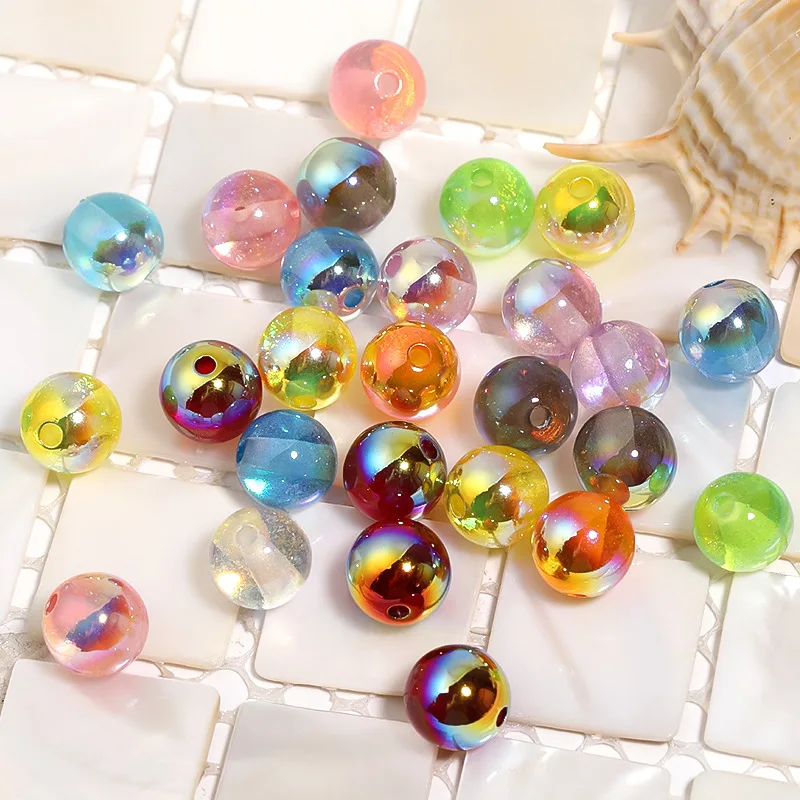 

Wholesale 100pcs 10mm AB Glitter Colors Round Gumball Bubblegum Jewelry Beads Fit Bracelet Necklace Earring Pen Making