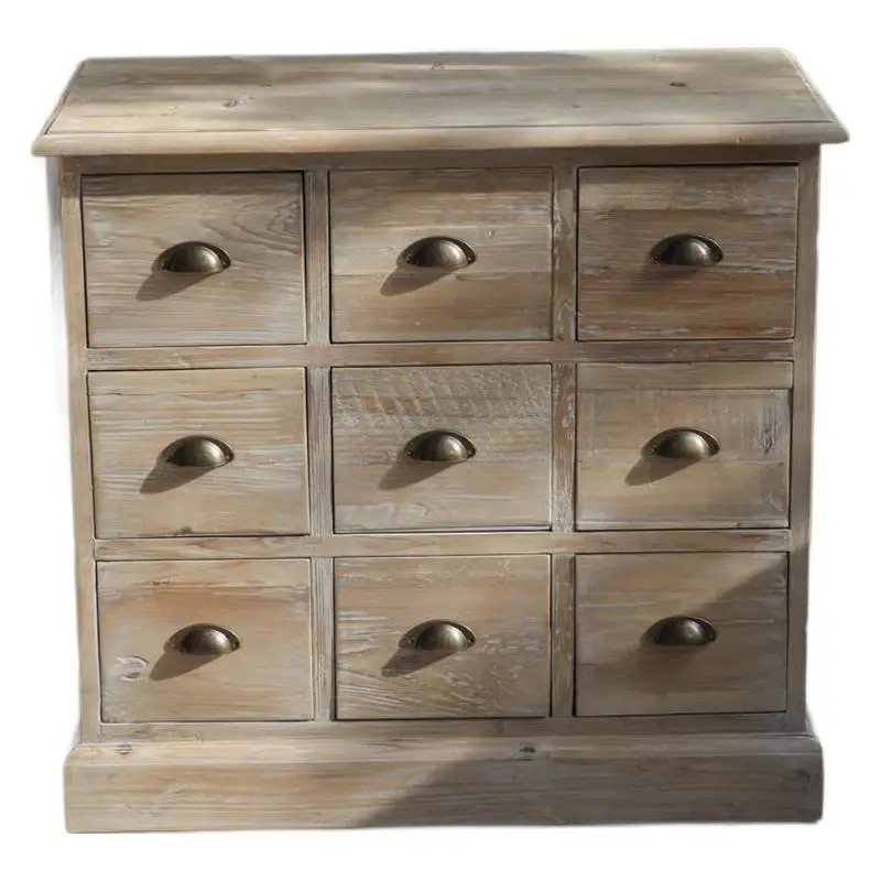 

French Mediterranean country style nine chests old fir weathered ash old