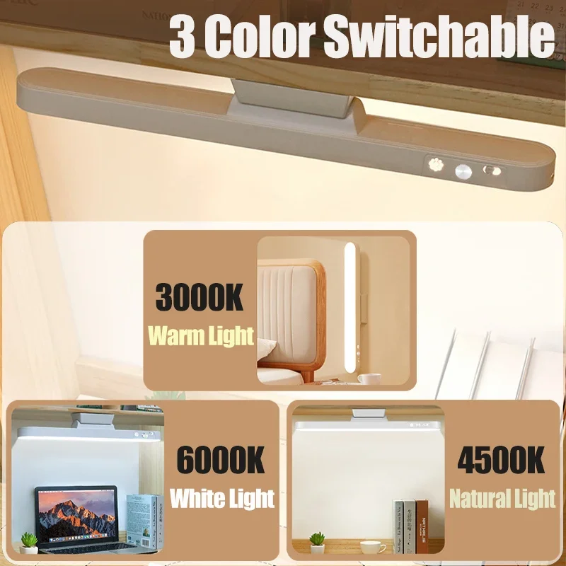Table Lamp Magnetic Hanging USB Rechargeable Desk Lamp Color Reading Light Dimmable Cabinet Closet Wardrobe Night Light