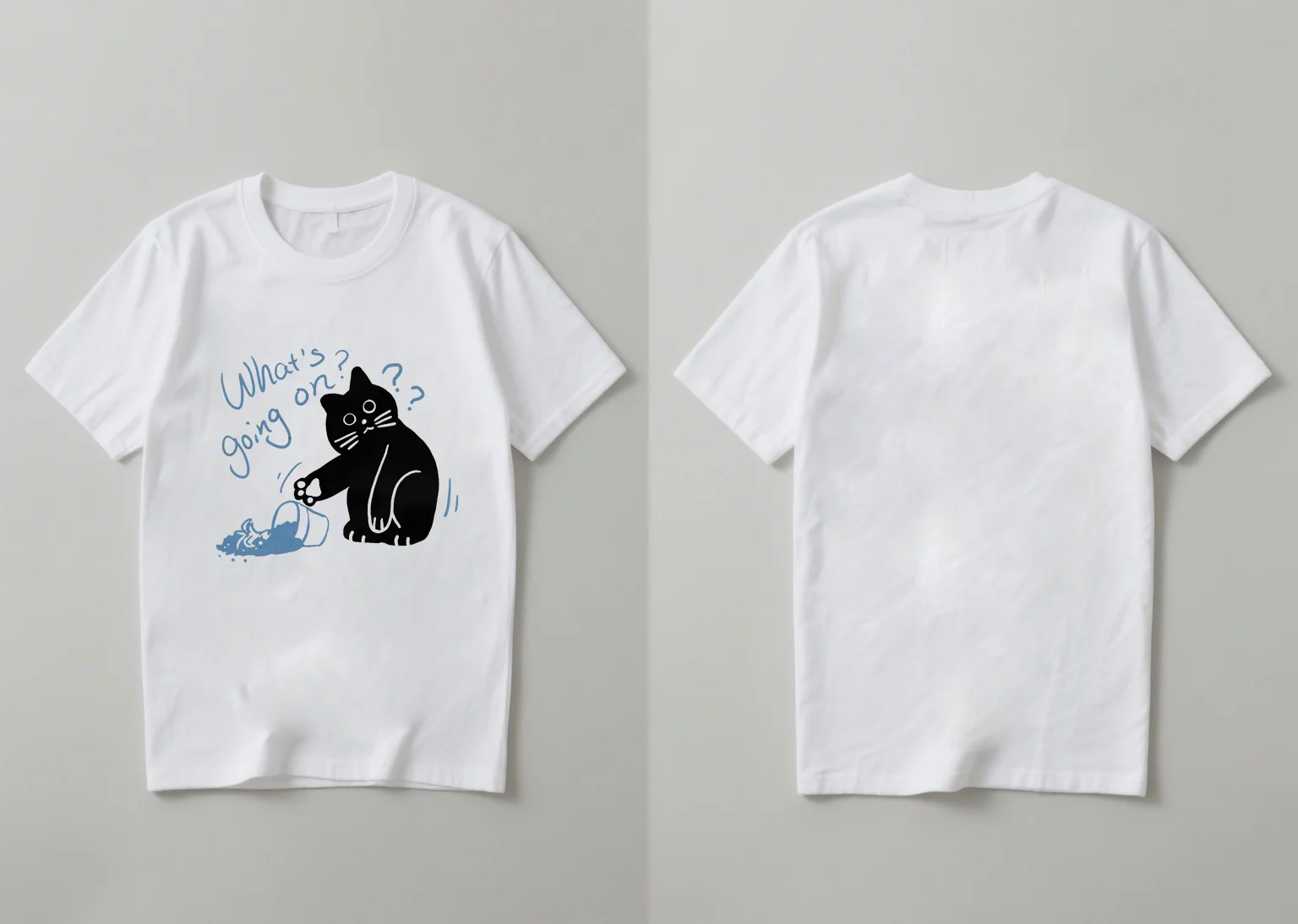 เสื้อยืดแขนสั้นพิมพ์ลายสไตล์แมวขี้เล่นแนวอเมริกันเรโทร รุ่นใหม่ปี 2025 ใส่ได้หลากหลายสำหรับใช้ในชีวิตประจำวัน