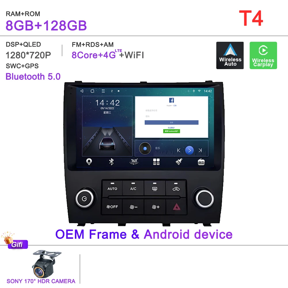 Android 16 Carplay Auto Voor Lexus IS200 XE10 1999-2005 Autoradio Multimedia Video Player Navigatie GPS DVD Touch screen WiFi