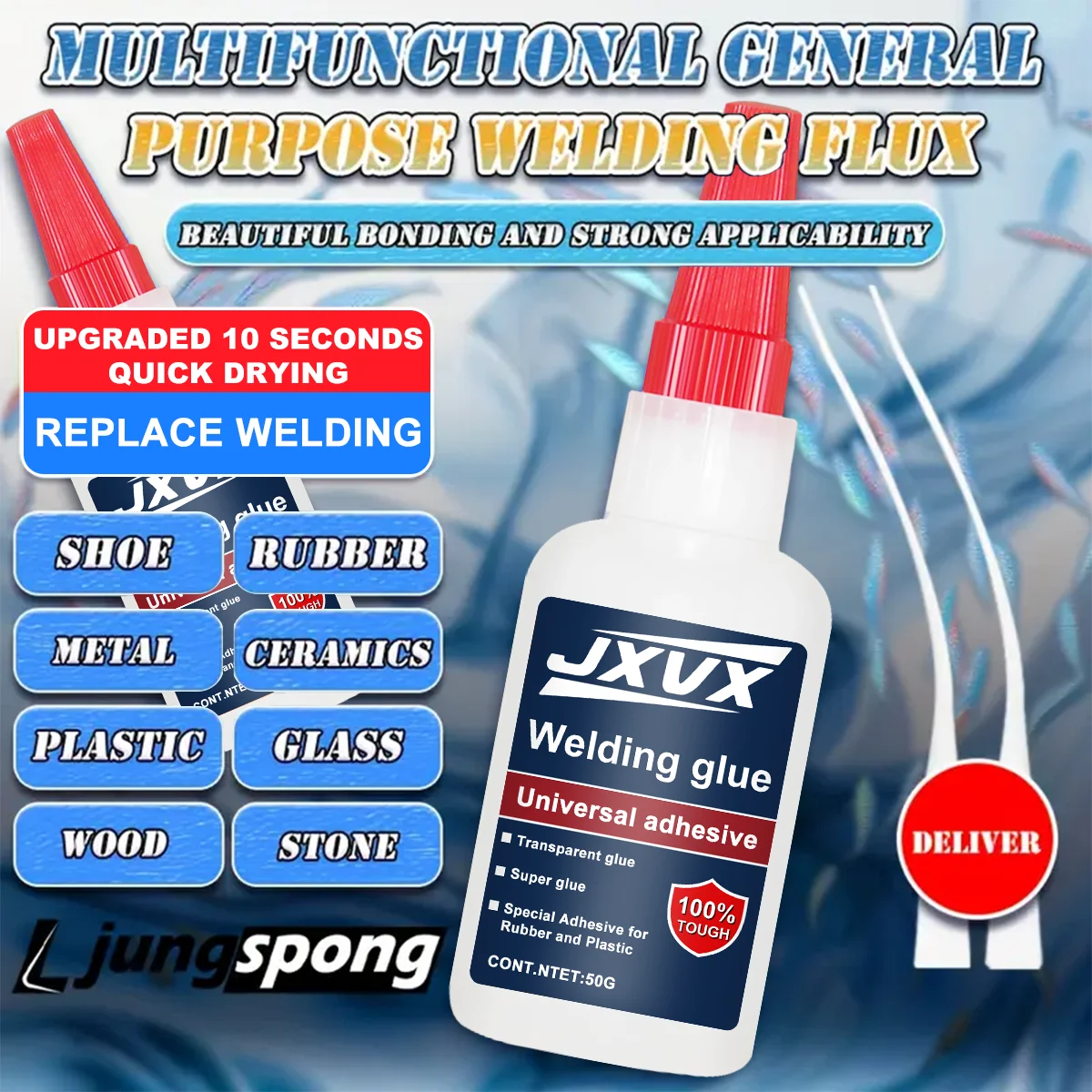 JXVX  Extra Strong Oily SuperGlue for Plastic Welding Wood Metal Glass Ceramic Jewelry Repair Glue Tools 20g/50g view 6