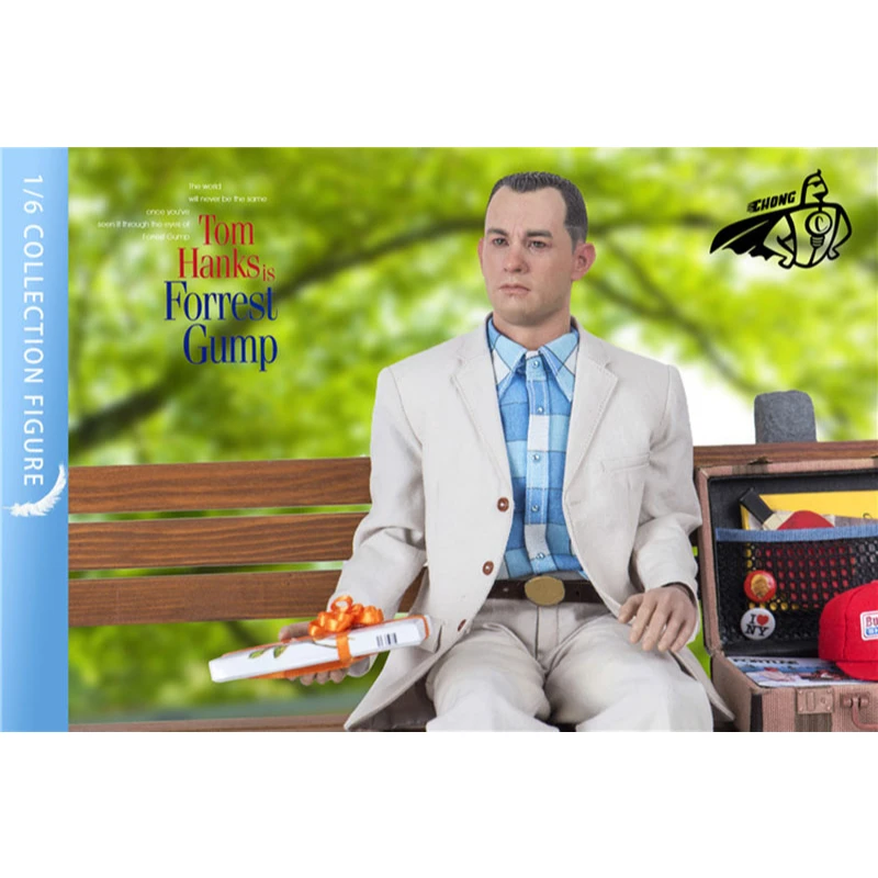 CHONG COO3 1/6 Scale Biography of Legendary Forrest Gump Tom 12 Inch Action Figure Full Set Model With Chair Collection Gift Fan