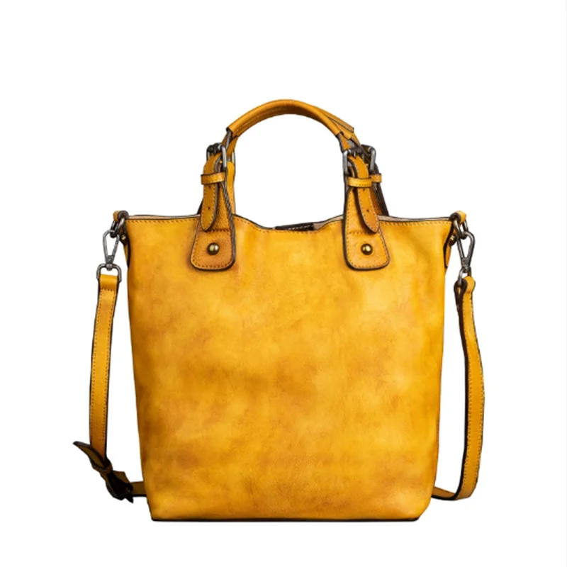 New 2025 Cowhide Women's Bag Retro Style Leather Shoulder Bag  Vintage Female Messenger Bags  multifunctional luxury handbag