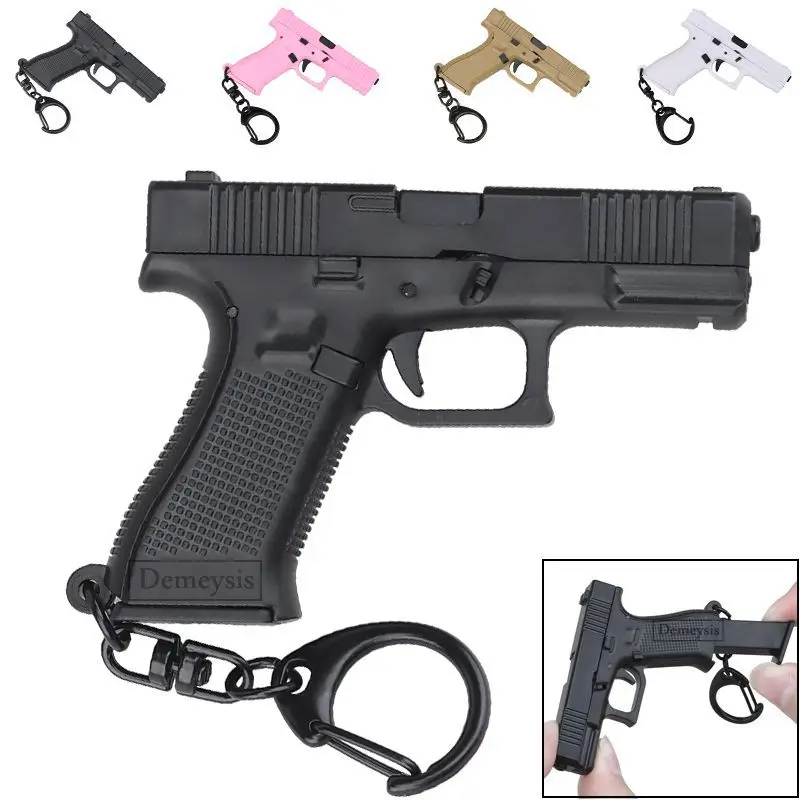 Mini Tactical Pistol Shape Keychain Portable Decorations Detachable G45 Keyring Key Chain Ring Realistic Model Trend Toys