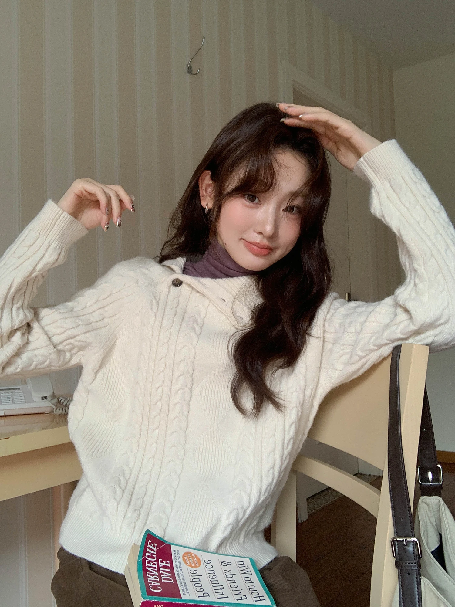 

Свитер Thiened Twist, женская зимняя верхняя одежда, красивый вязаный топ, теплый и уютный длинный свеч irt с боковыми разрезами