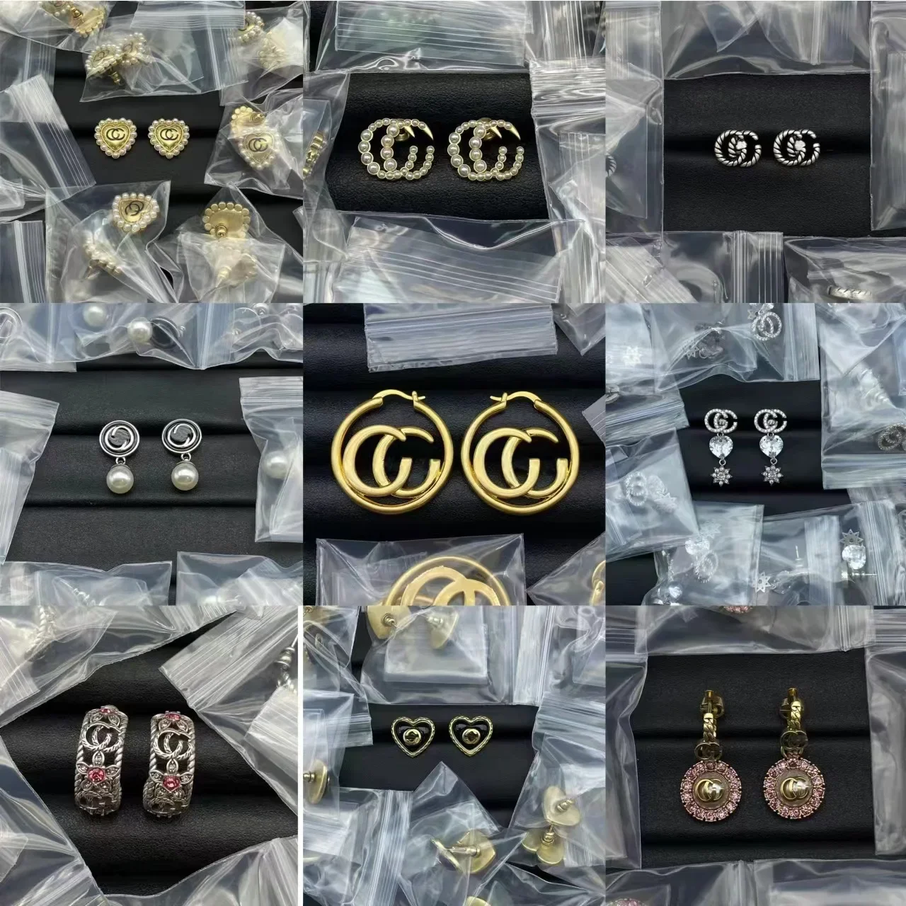

Classic retro trend 925 sterling silver letter double C earrings for women 2024 new fashion retro light luxury holiday gift