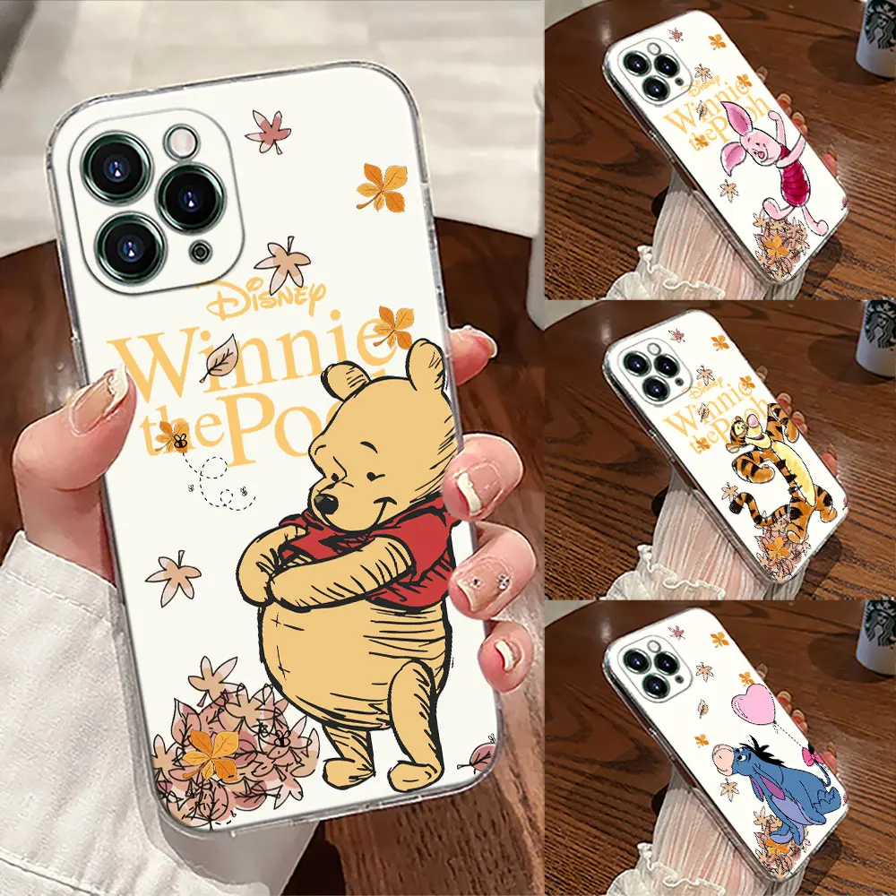 Disney Winnie The Pooh Transparent Phone Case For iPhone 17 Pro Max 17E 11 12 13 14 15 16 Pro Max Plus 17 Air 16E 7 X Soft Cover