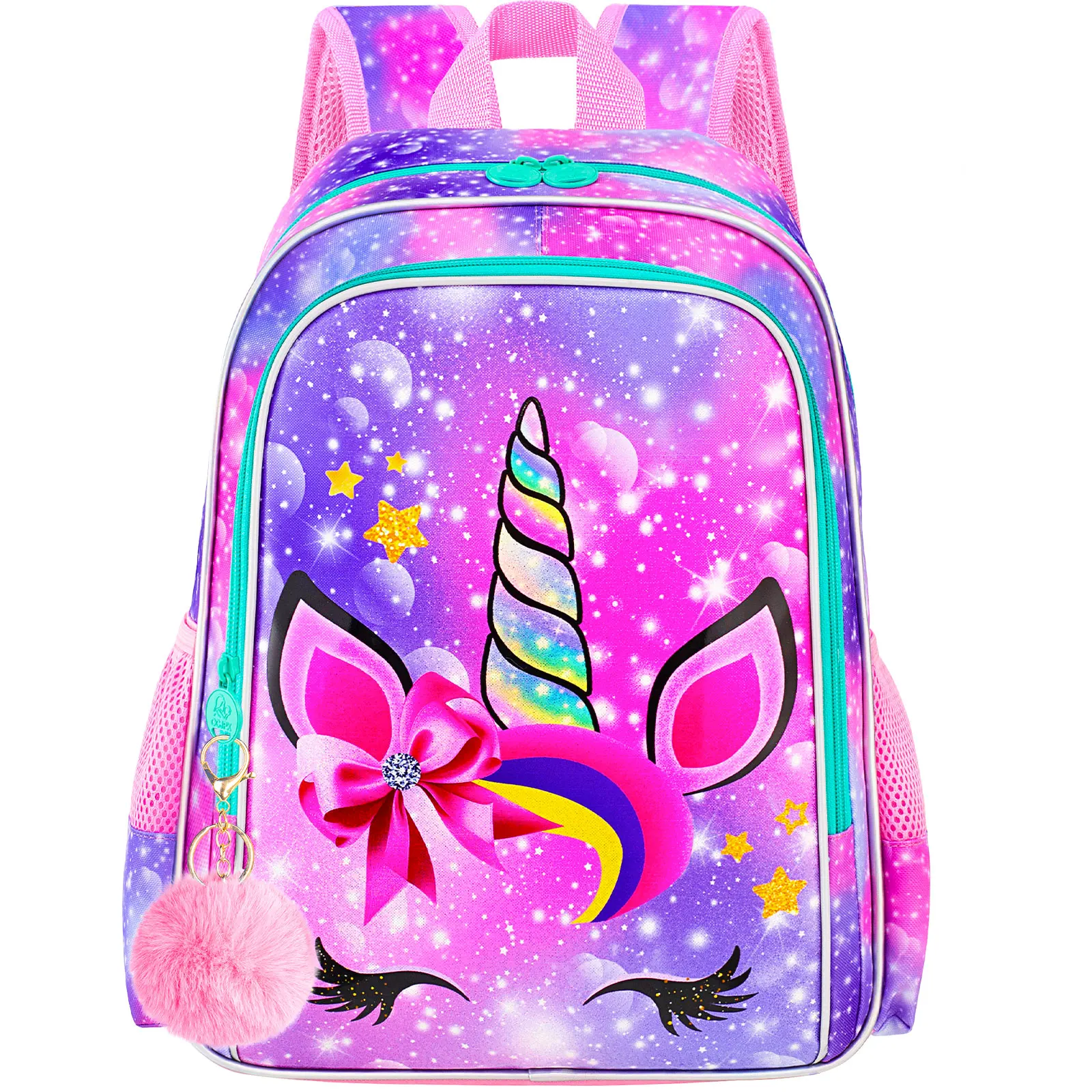 

Набор из 3 предметов: рюкзак для девочек, 16 дюймов, с единорогом и пайетками, для дошкольников и младших школьников, школьный ранец и ланч-бокс