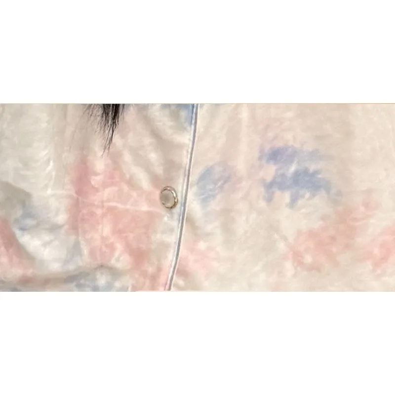 2024 New Golden Velvet Pajamas Women Spring Autumn Sleepwear Long-sleeved V-neck Loungewear Dormitory Homewear Two-piece Suit