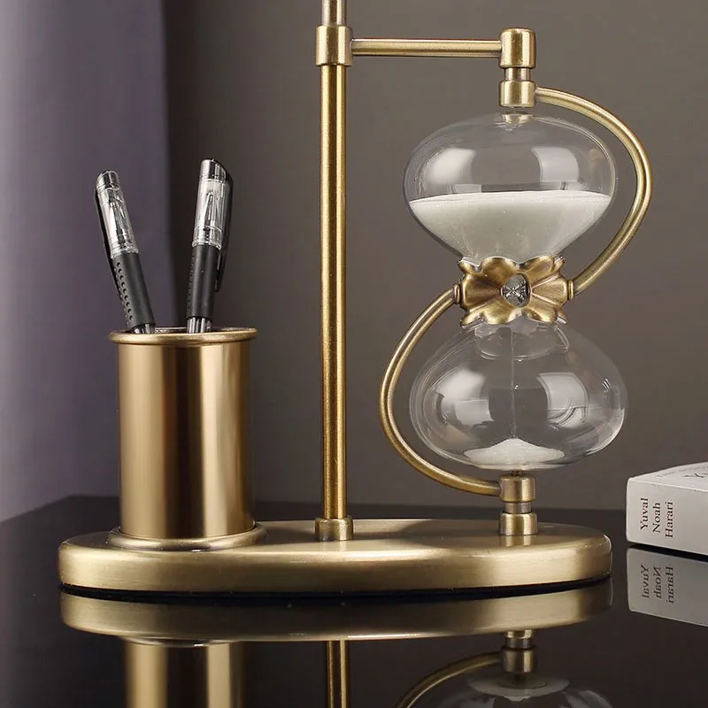 

Creative Office Desk Penholder Home Decoration Hourglass 15/30/60 Minutes Timer Desk Rotatable Decoration Birthday Present ZC687