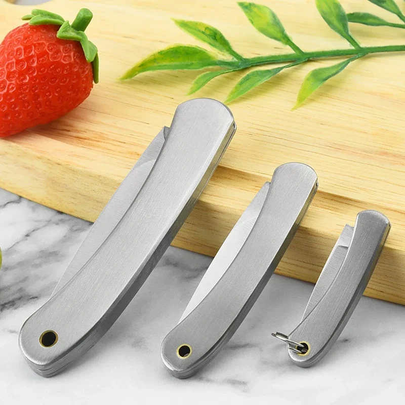 New Style Stainless Steel Folding Fruit Knife Vegetable Fruit Peeling Knives Lockless Folding Pocket Knife Kitchen Accessories