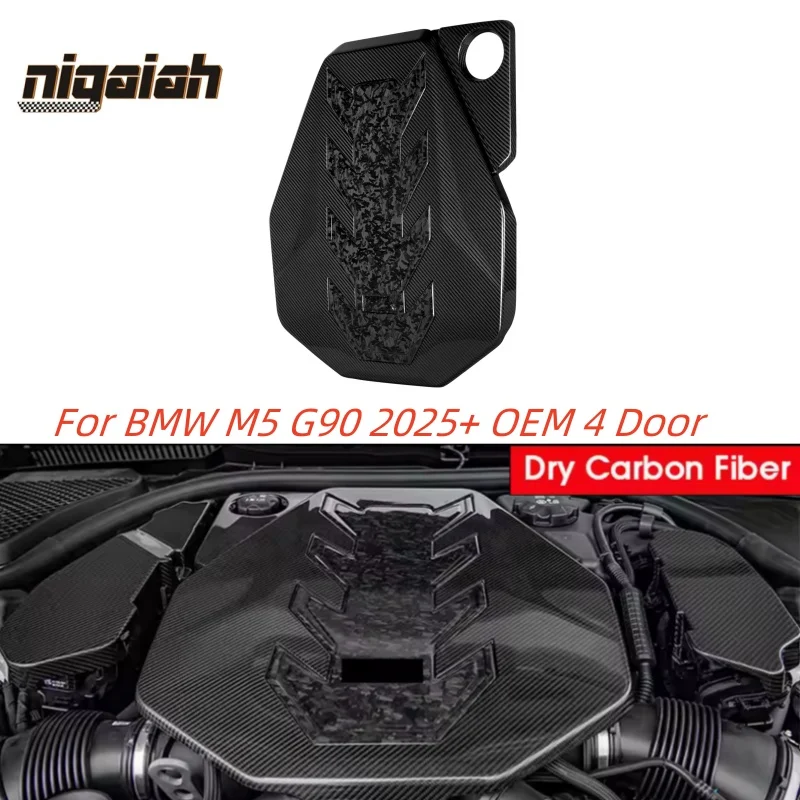 

OEM Style Dry Carbon Fiber Engine Cover Body kit Engine Bonnet Trim Cover Accessories For BMW M5 G90 2025+ 4-Door