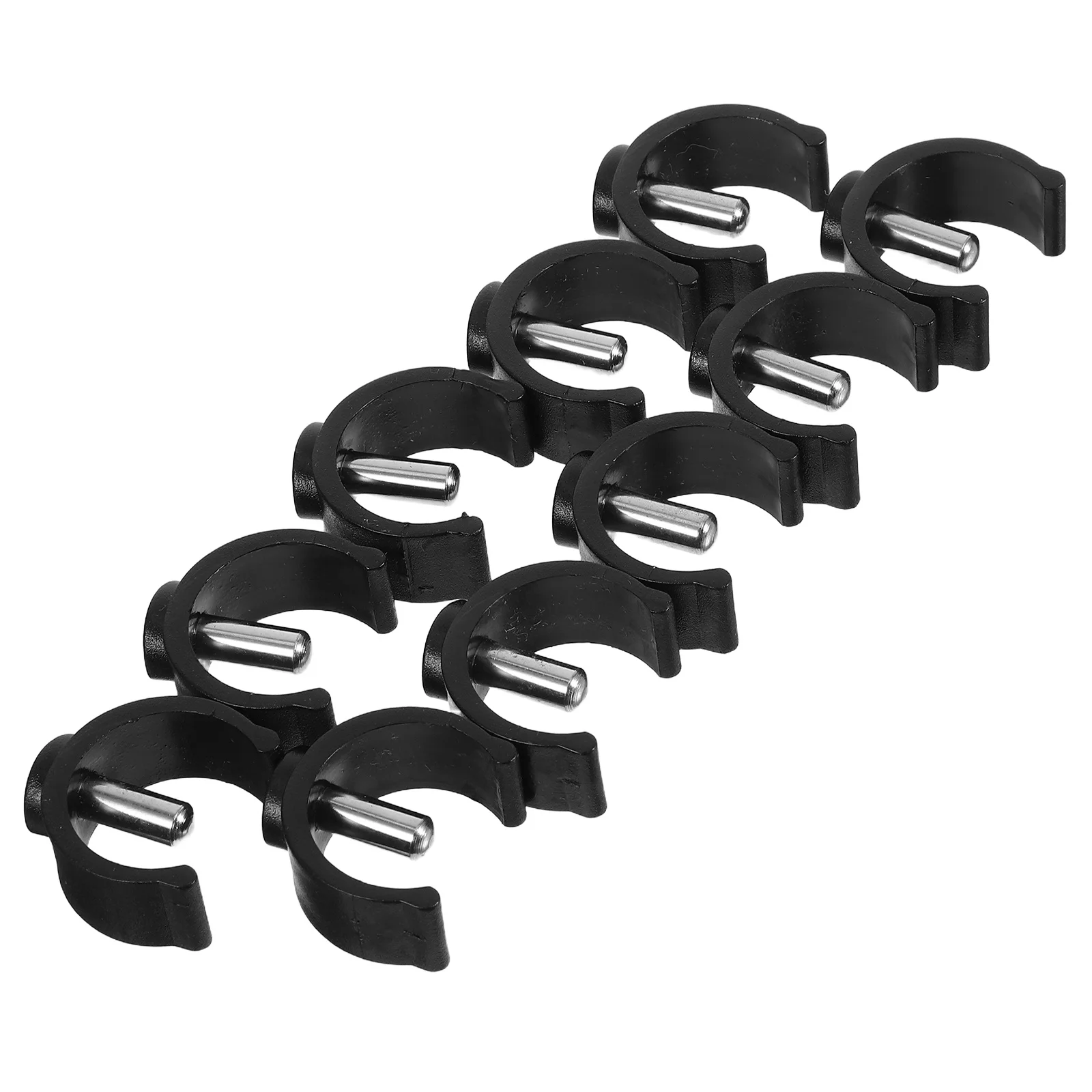 

10pcs Crutch Pin Locks Replacement Heavy Duty Plastic Steel C-Shape Clamp For Walker Canes Trekking Poles Non-Slip Walking Stick