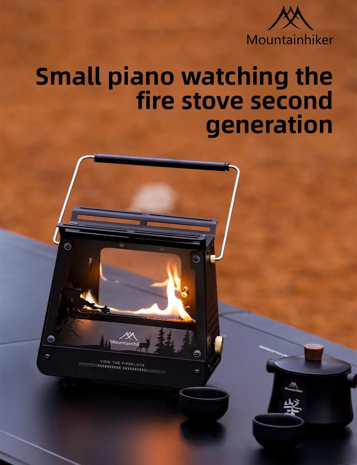 MOUNTAINHIKER Outdoor Camping Small Piano Stove Portable Fire Burner Platform 201 Stainless Steel Mini Fire Heater Oil Lamp