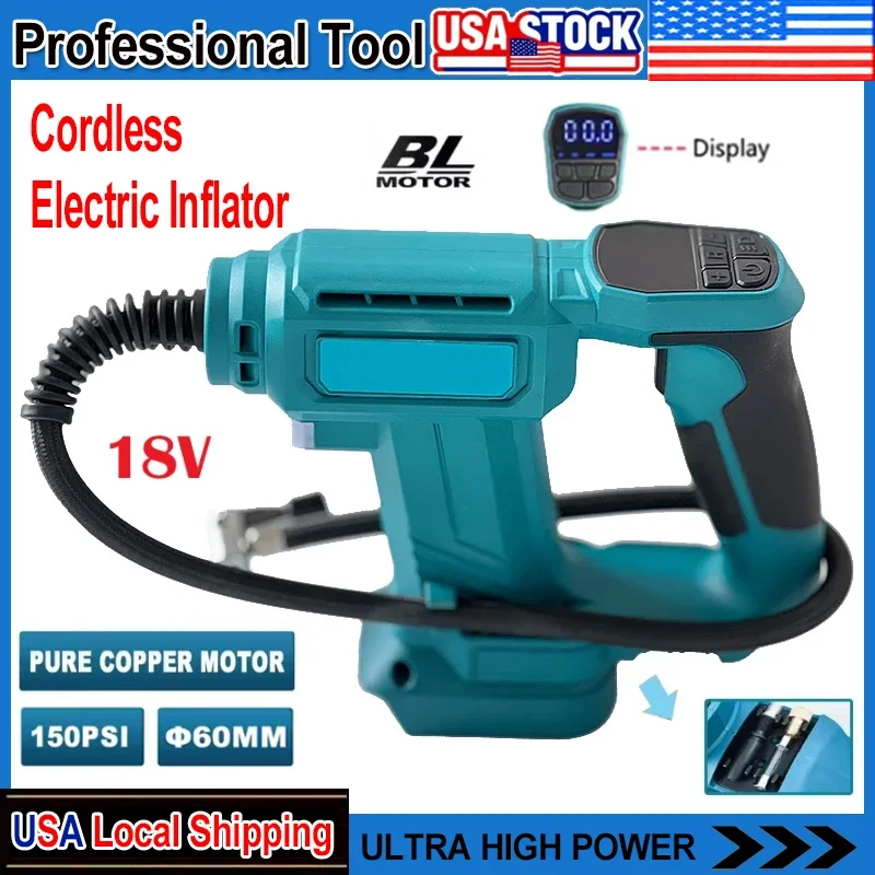 

Fit Makita Cordless Electric Air Pump Rechargeable Car Tire Automatic Inflator Portable Home Air Compressor For 18V Battery