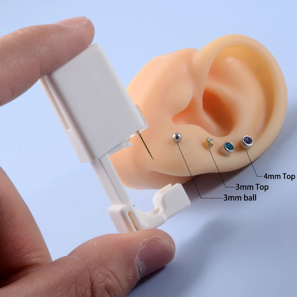 Disposable Ear Piercing Gun Unit Nickel Free Ear Studs Cup Clasp Safety for Baby Woman NO PAIN Sterilized Piercer Tool Machine view 6