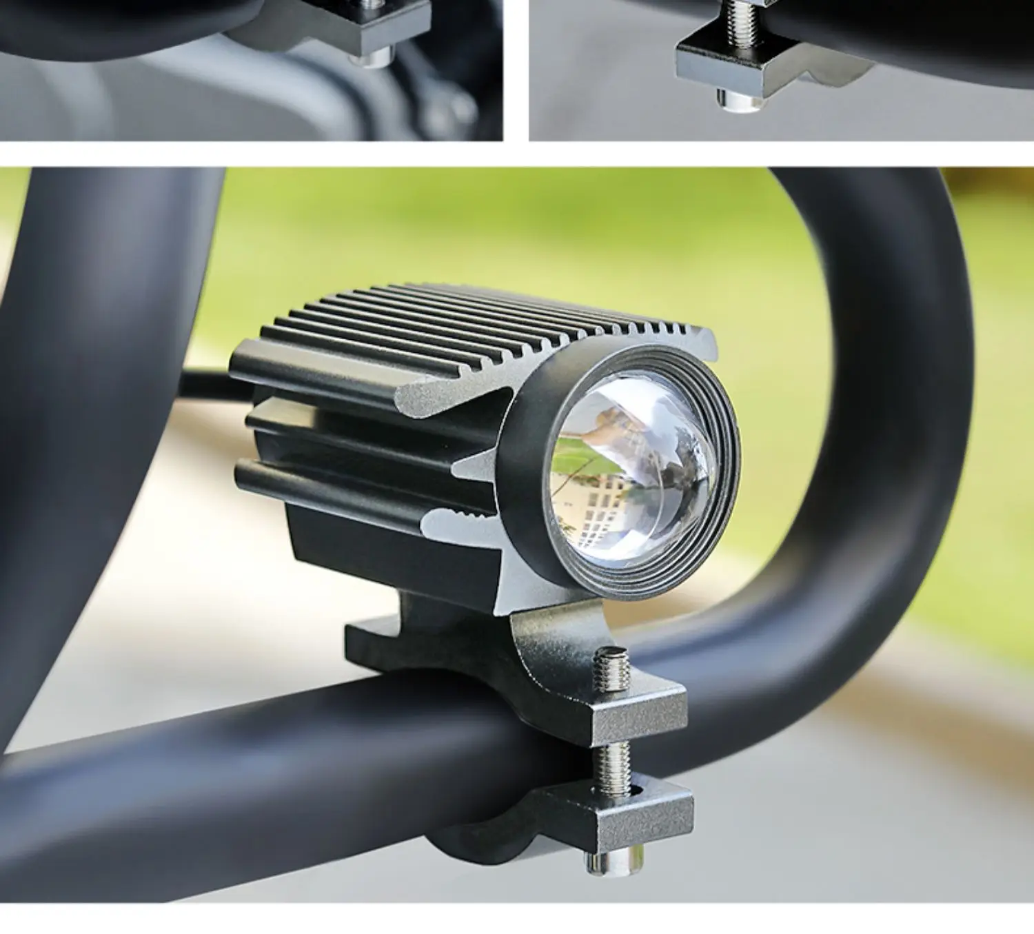 2Pcs Motorcycle Fog Driving LED Lights White/Amber/White+Amber/Strobe 4 Color Spot LED Light for Motorcylce Car.