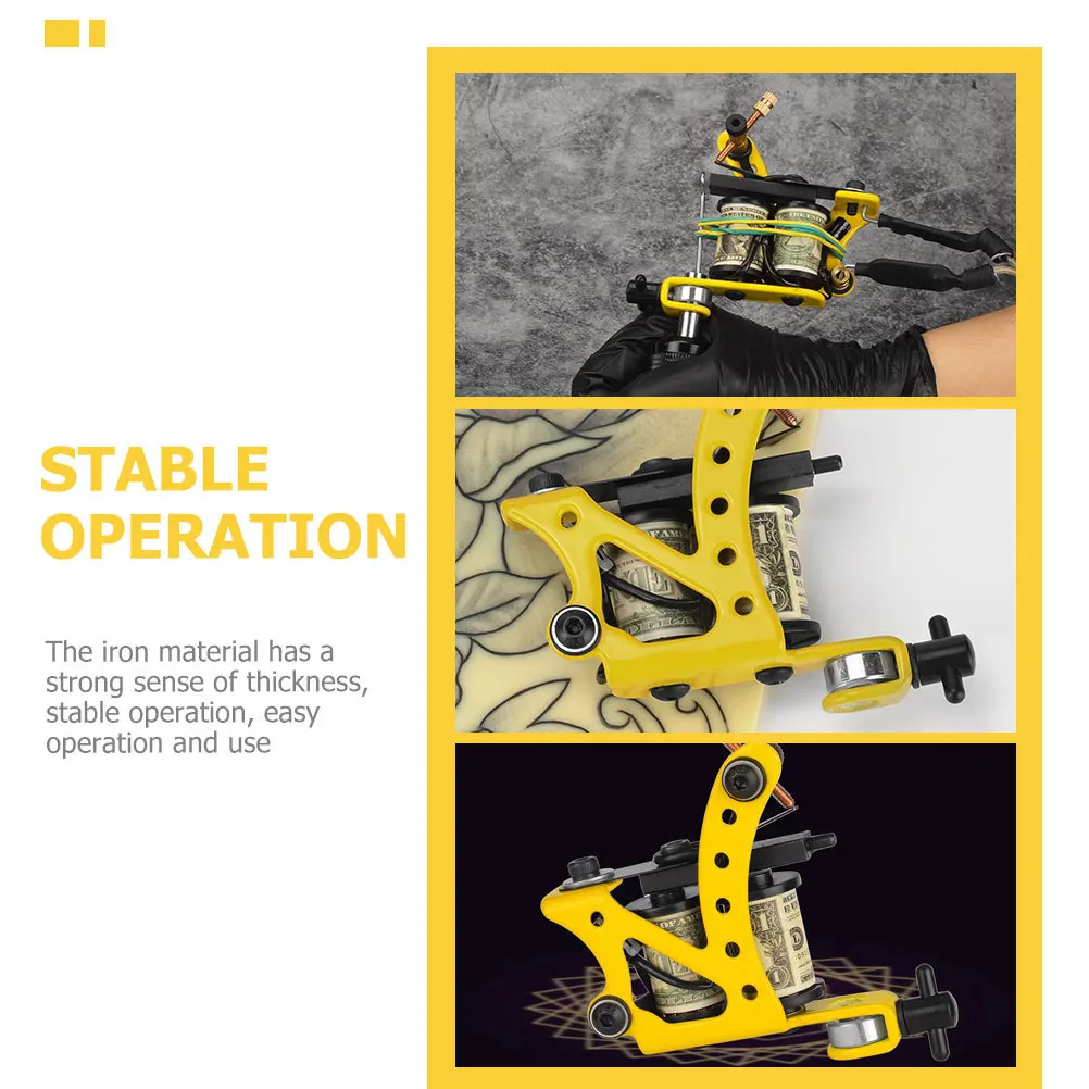 

1 шт., гальваническая железная рамка, катушка, тату-машина, желтый профессиональный лайнер для боди-арта, прочная железная катушка, оборудование для татуировки