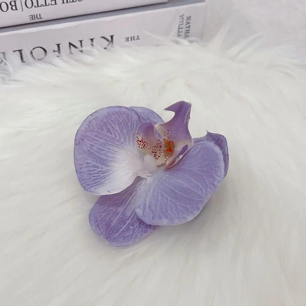 Cloth Butterfly Flower Hair Clip Korean Style Bohemian Style Orchid Flower Hairpin Ponytail Clip Butterfly Orchid Girl Hair Clip