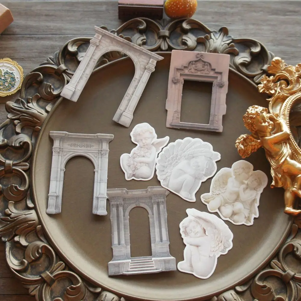 

24 Pcs Arches and Marble Sculptures Design Paper Gift Tag Gift Decoration Scrapbooking DIY Background Paper