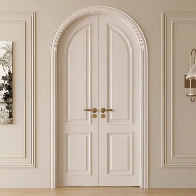 حماية البيئة غرفة النوم مركب طلاء الخشب الصلب داخلي باب مزدوج باب الغرفة عزل الصوت مزدوج مفتوح الصلبة