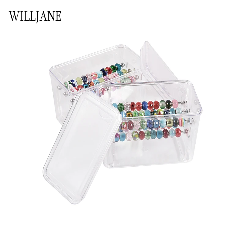 Bracelet Charms Storage Box Rondelles Ring Holder Rods Pendant Organizer Case Beads Collector Trollbeads Display Tray With Cover