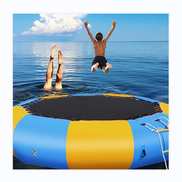 

cheap Inflatable Floating Water Trampoline Inflatable water jumping trampoline Games For Sale