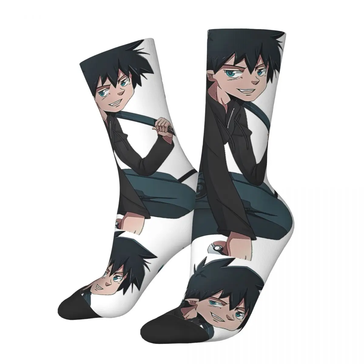 Hip Hop Retro Exorcist Crazy Men's compression Socks Unisex Blue Exorcist Anime Harajuku Seamless Printed Funny Crew Sock