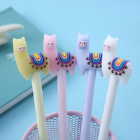 2 pcs/lot 0.5mm Lovely Kawaii Smile Alpaca Gel Pen Ink Marker Pen School Office Supply Escolar Papelaria