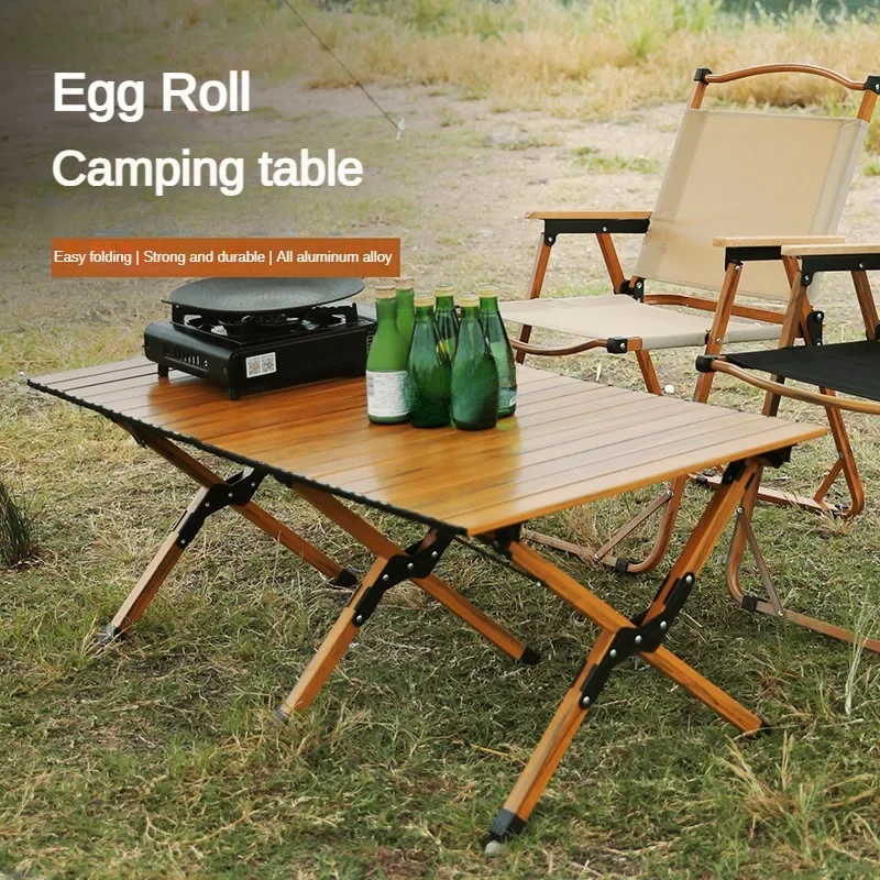 

Portable Night Market Stall Table Outdoor Folding Desk Carbon Steel Alloy Chicken Roll Table and Chair Set Camping Picnic Desk