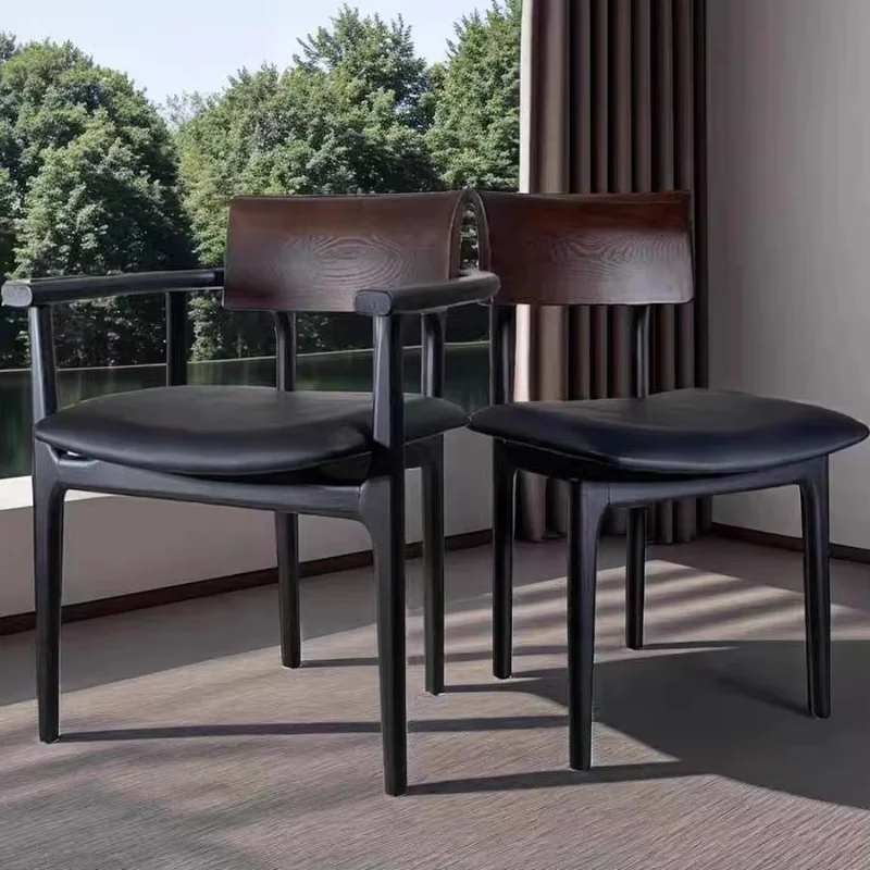 Solid wood home modern simple backrest armchair designer creative leisure negotiation chair