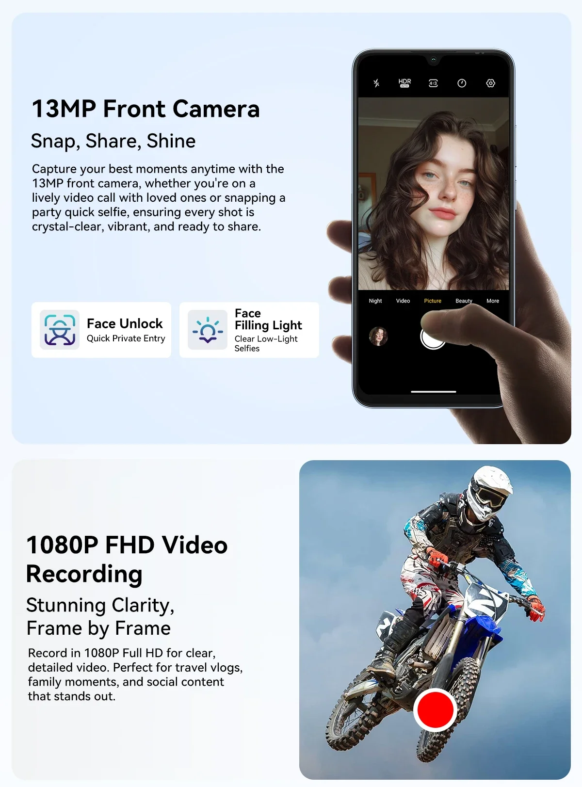 Blackview Wave 10C Smartphone, 6.88 Inch HD+ IPS Screen,4GB RAM+32GB ROM, Ultra Thin 9.1mm Lightweight 205g Mobile Phone, 32MP Main Camera, 1080P FHD Video Recording, 5000mAh Large Capacity Battery, Doke AI 2.0, Free TPU Protective Case