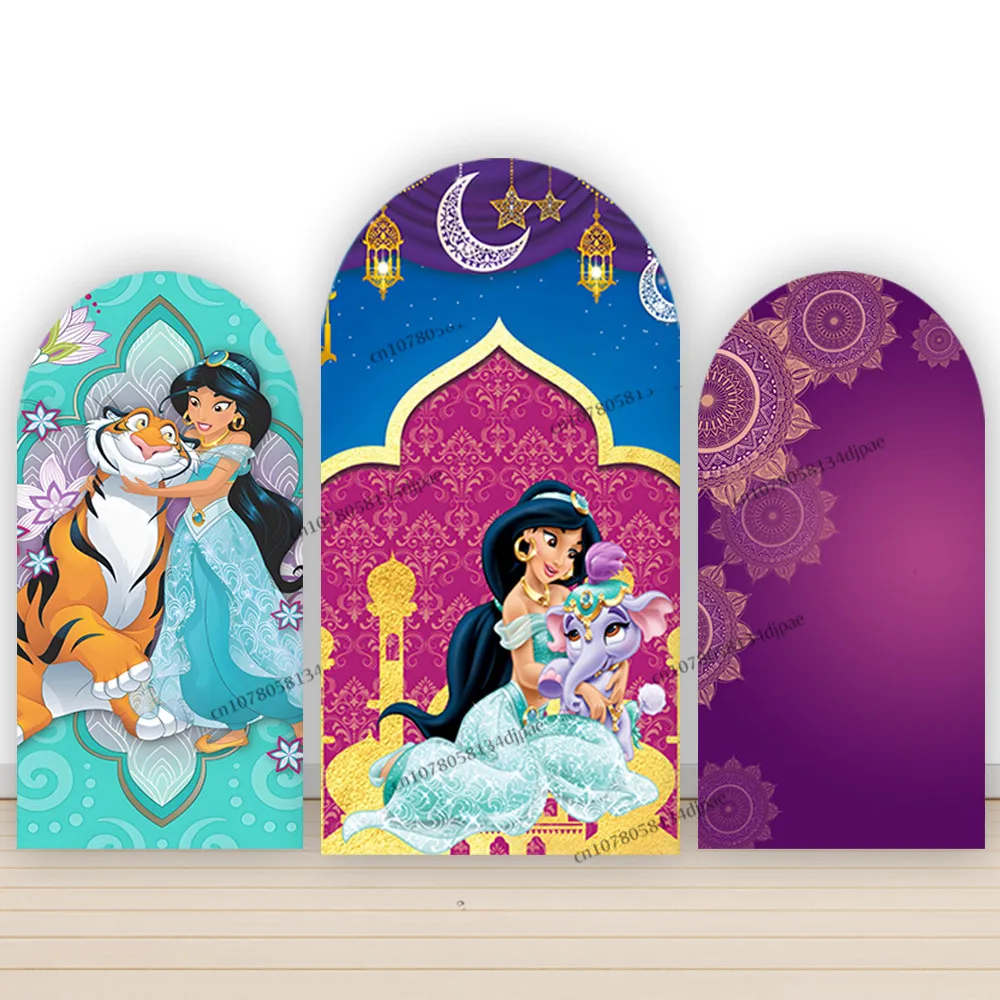 Disney Princess Jasmine Aladdin Arch Backdrop Cover Birthday Decoration Girls Kids Party Background Dance Baby Shower Banner