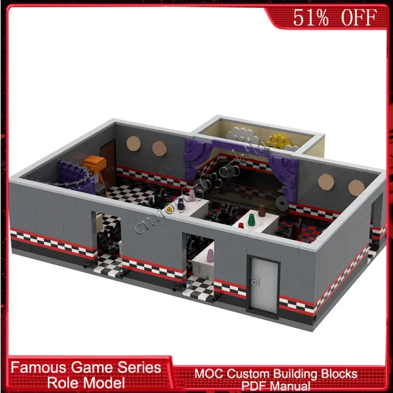 

1765 PCS Popular Game Character Series Stage and Dining area MOC Customize Modular Building Block Simple DIY Festival Toy Gift