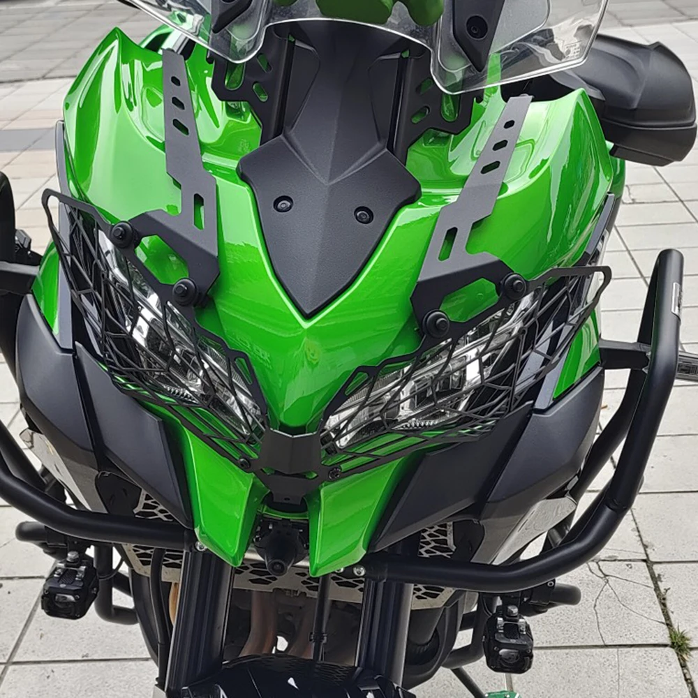 Se encaixa para kawasaki versys 1000 lt se abs klz1000 2019-2024 motocicleta farol guarda frente grade escudo capa