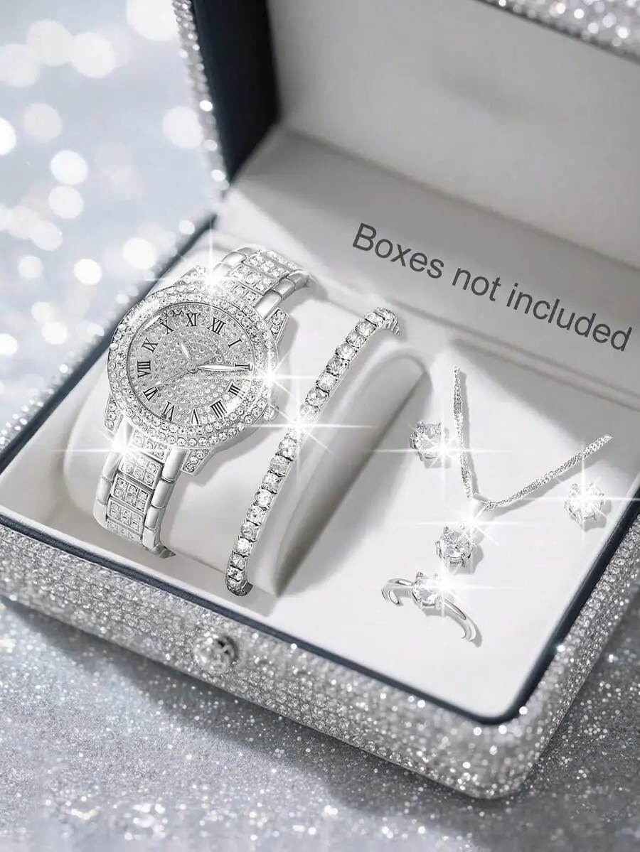 1 Set Mother's Day Women's Watch Set, Fashionable & Elegant Casual, Exquisite Quartz Watch With Heart-Shaped Pendant Necklace,