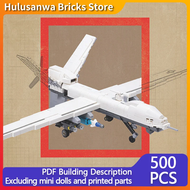 

MQ-9 Unmanned Combat Aircraft Model MOC Building Bricks War Equipment Modular Technology Gift Holiday Assemble Children Toy Suit