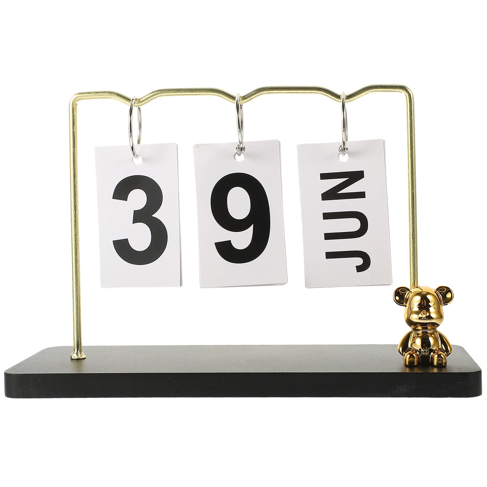 ريفي مكتب خشبي يقف الوجه منضدية التقويم للمنزل مكتب قابلة لإعادة الاستخدام التقويم الدائم ديكور مكتب الملحقات #2